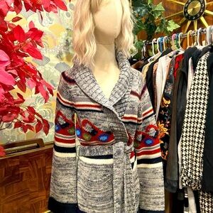 1970s vintage tie waist cardigan Size Medium